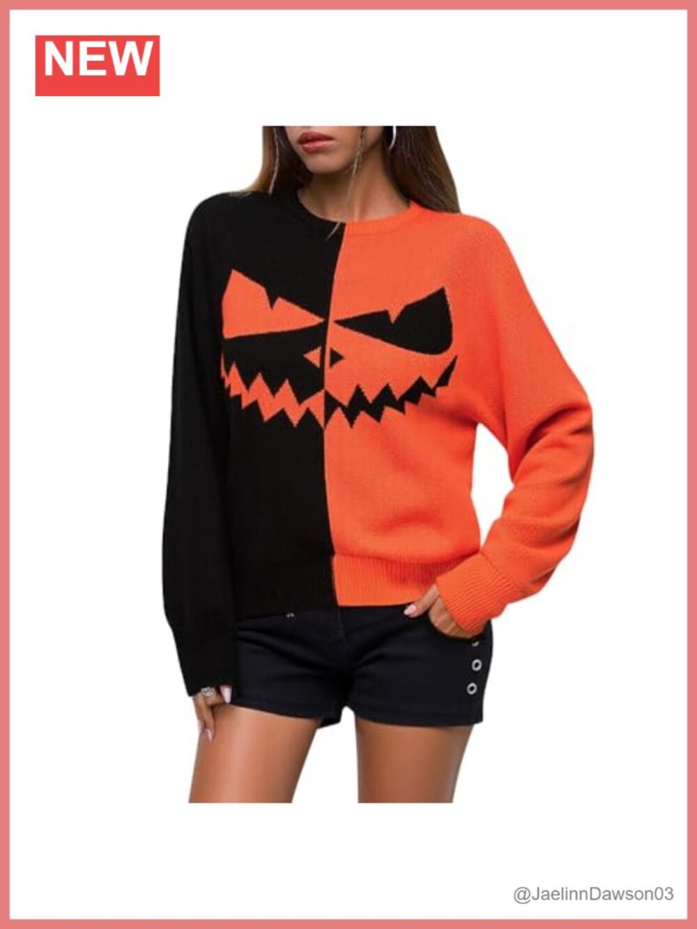 Skeleton Knit Sweater Crewneck Long Sleeve Halloween Pullover Jumper